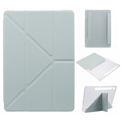 For Samsung Galaxy Tab S9 PU+Acrylic+TPU Case Origami Tri-fold Stand Tablet Cover Auto Wake  /  Sleep Shockproof Case