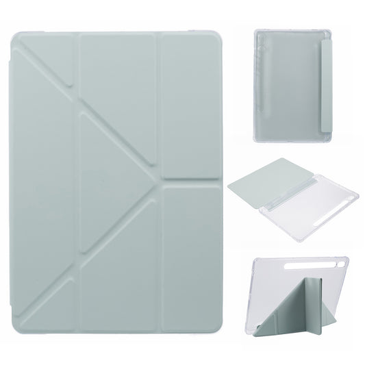 For Samsung Galaxy Tab S9 PU+Acrylic+TPU Case Origami Tri-fold Stand Tablet Cover Auto Wake  /  Sleep Shockproof Case