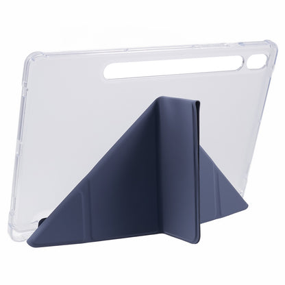 For Samsung Galaxy Tab S9 PU+Acrylic+TPU Case Origami Tri-fold Stand Tablet Cover Auto Wake  /  Sleep Shockproof Case