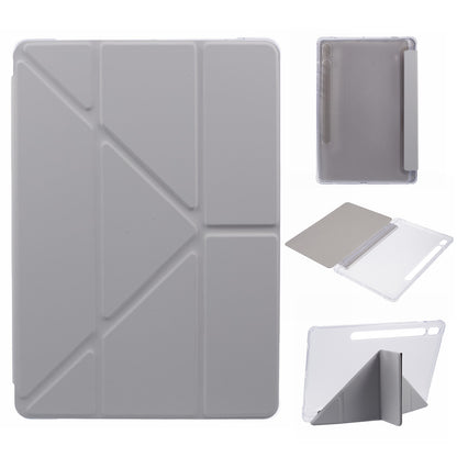 For Samsung Galaxy Tab S9 PU+Acrylic+TPU Case Origami Tri-fold Stand Tablet Cover Auto Wake  /  Sleep Shockproof Case