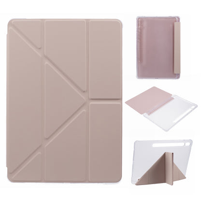 For Samsung Galaxy Tab S9 PU+Acrylic+TPU Case Origami Tri-fold Stand Tablet Cover Auto Wake  /  Sleep Shockproof Case