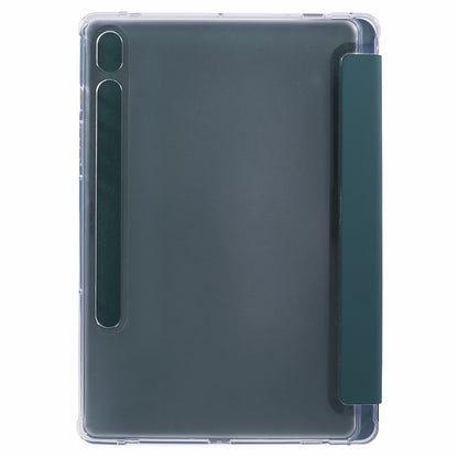 For Samsung Galaxy Tab S9 Shockproof Case Tri-fold PU+Acrylic+TPU Tablet Cover Support Auto Wake / Sleep
