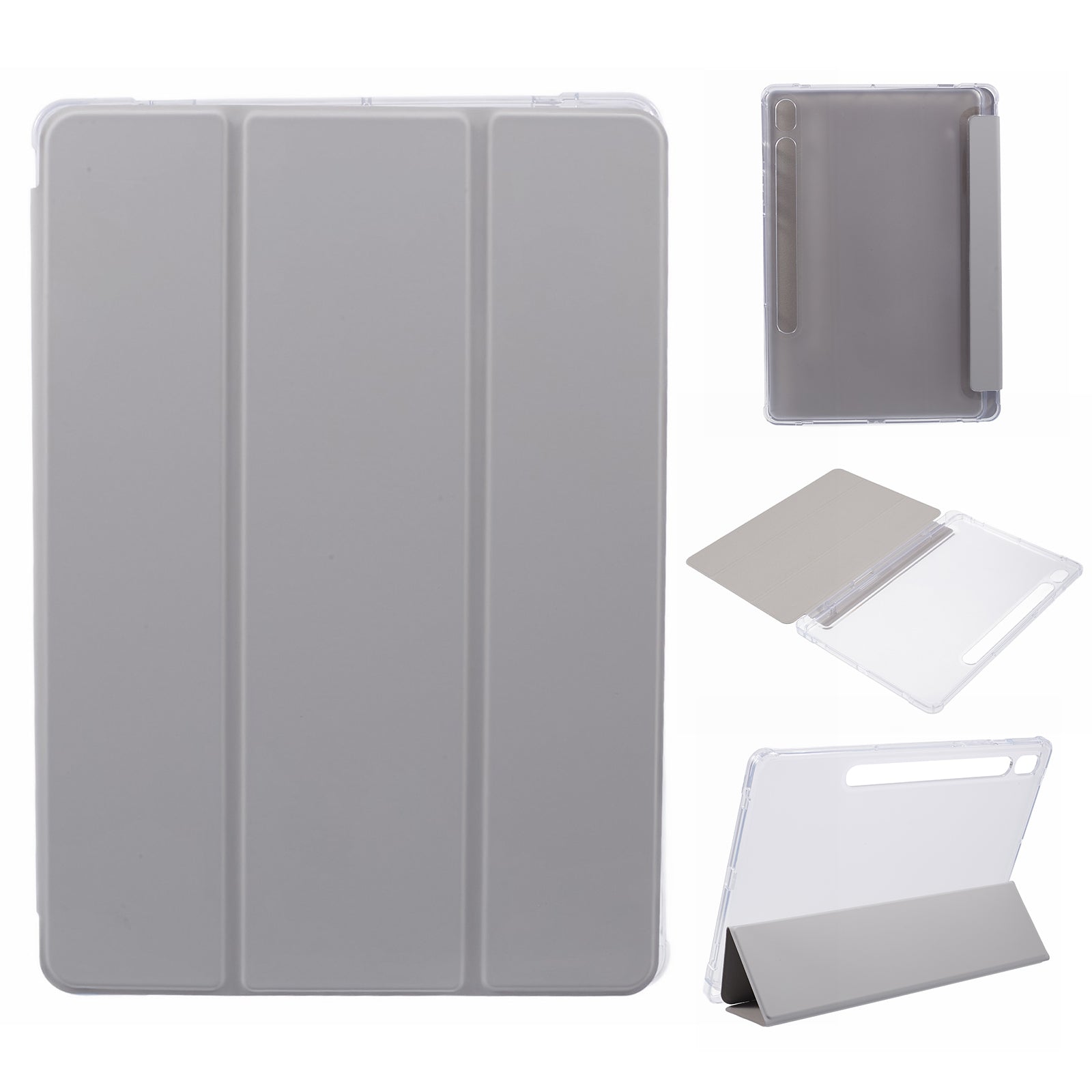 For Samsung Galaxy Tab S9 Shockproof Case Tri-fold PU+Acrylic+TPU Tablet Cover Support Auto Wake / Sleep