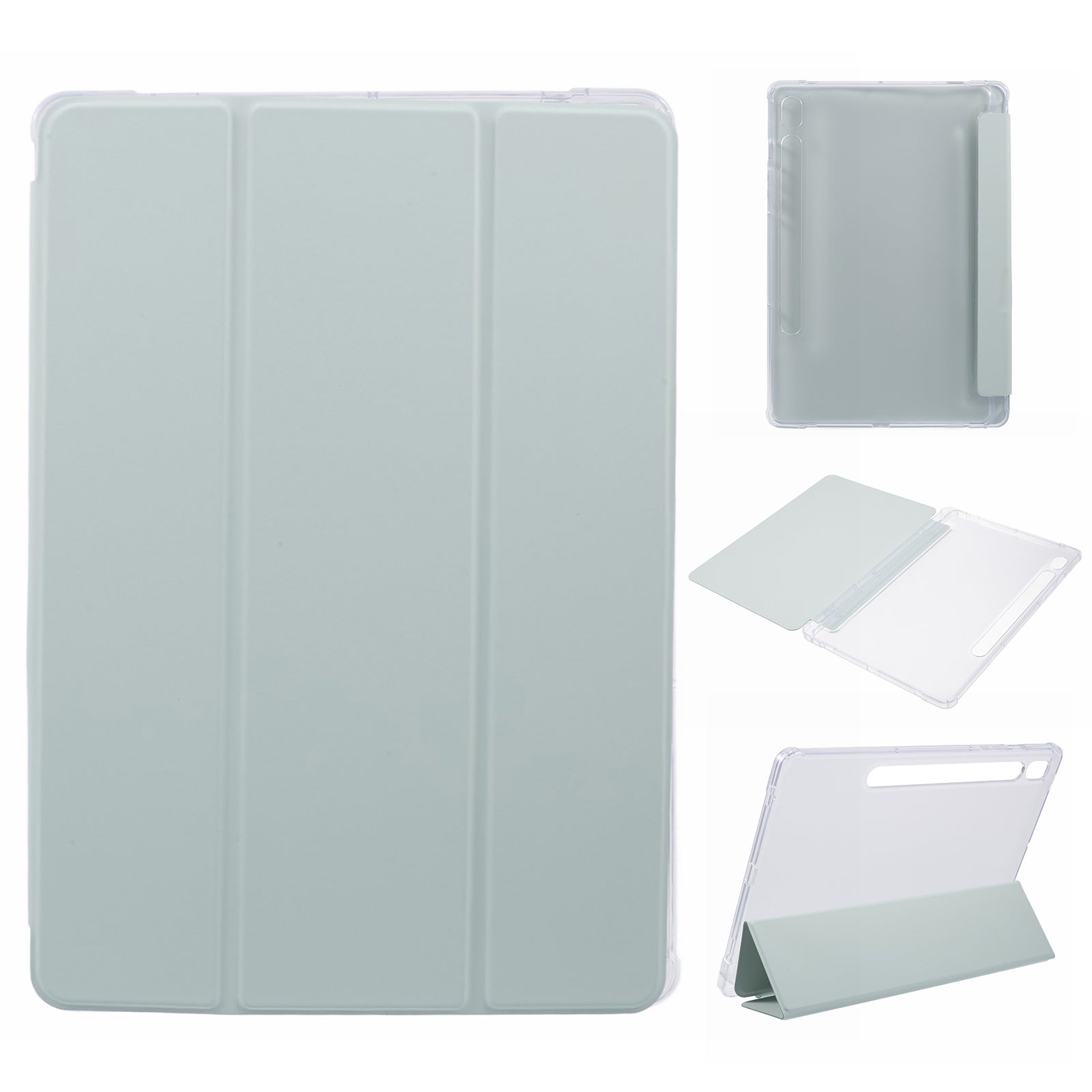 For Samsung Galaxy Tab S9 Shockproof Case Tri-fold PU+Acrylic+TPU Tablet Cover Support Auto Wake / Sleep