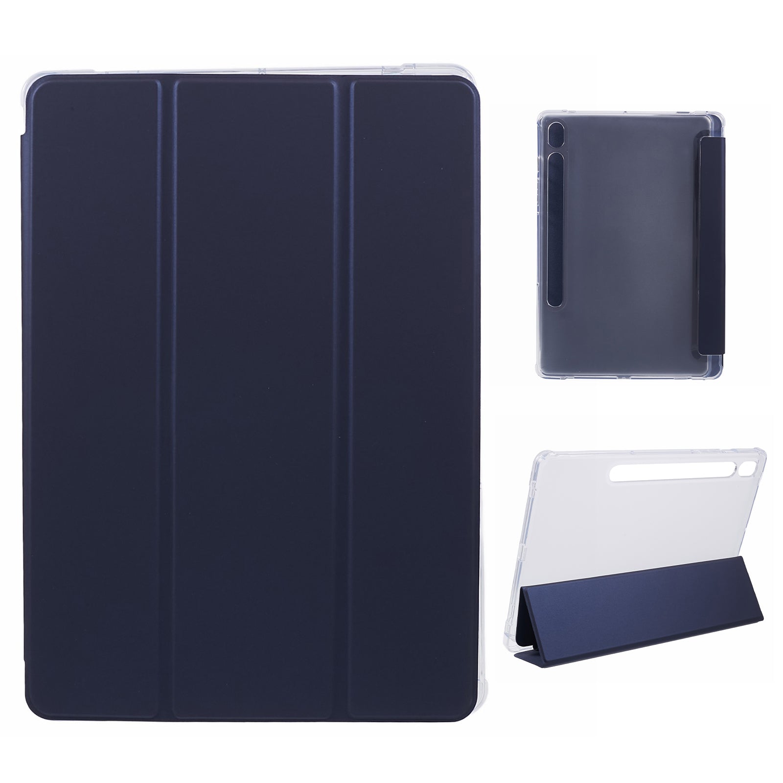For Samsung Galaxy Tab S9 Shockproof Case Tri-fold PU+Acrylic+TPU Tablet Cover Support Auto Wake / Sleep