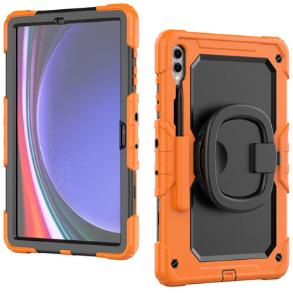 For Samsung Samsung Galaxy Tab S9+ SM-X810 / X816B / X818U PC+Silicone Tablet Case Hand Grip Kickstand Cover with Shoulder Strap