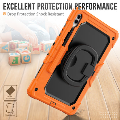 For Samsung Samsung Galaxy Tab S9+ SM-X810 / X816B / X818U PC+Silicone Tablet Case Hand Grip Kickstand Cover with Shoulder Strap
