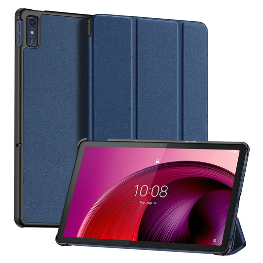 DUX DUCIS Domo Series for Lenovo Tab M10 PU Leather Case Auto Wake / Sleep Tri-fold Stand Tablet Cover