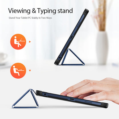 DUX DUCIS Domo Series for Lenovo Tab M10 PU Leather Case Auto Wake / Sleep Tri-fold Stand Tablet Cover