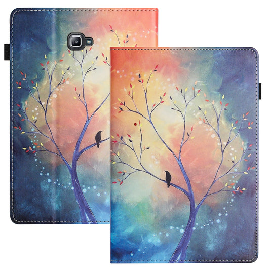 For Samsung Galaxy Tab A 10.1 (2016) T580 / T585 PU Leather Tablet Case Stand Shockproof Pattern Printing Cover