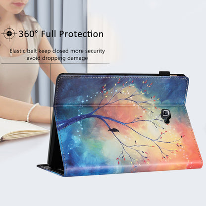 For Samsung Galaxy Tab A 10.1 (2016) T580 / T585 PU Leather Tablet Case Stand Shockproof Pattern Printing Cover