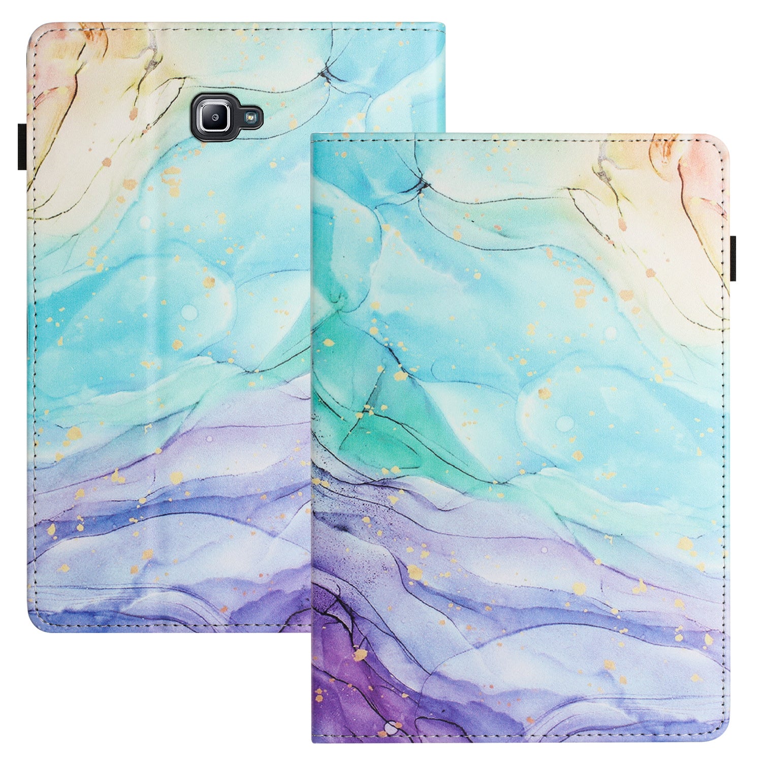 For Samsung Galaxy Tab A 10.1 (2016) T580 / T585 PU Leather Tablet Case Stand Shockproof Pattern Printing Cover
