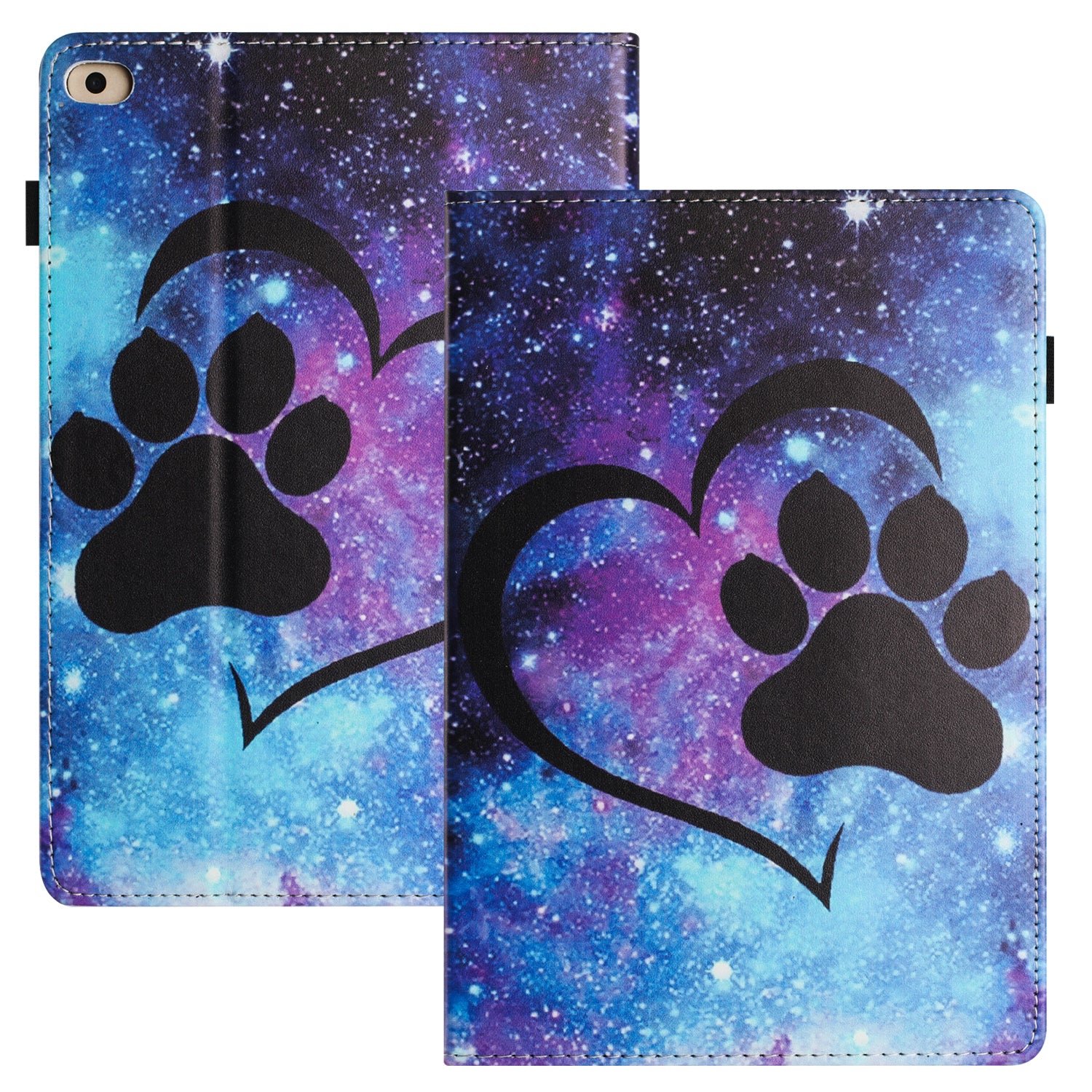 For iPad Air (2013)  /  Air 2  /  9.7-inch (2017)  /  (2018) Anti-Drop PU Leather Tablet Stand Case Pattern Printing Cover Card Holder