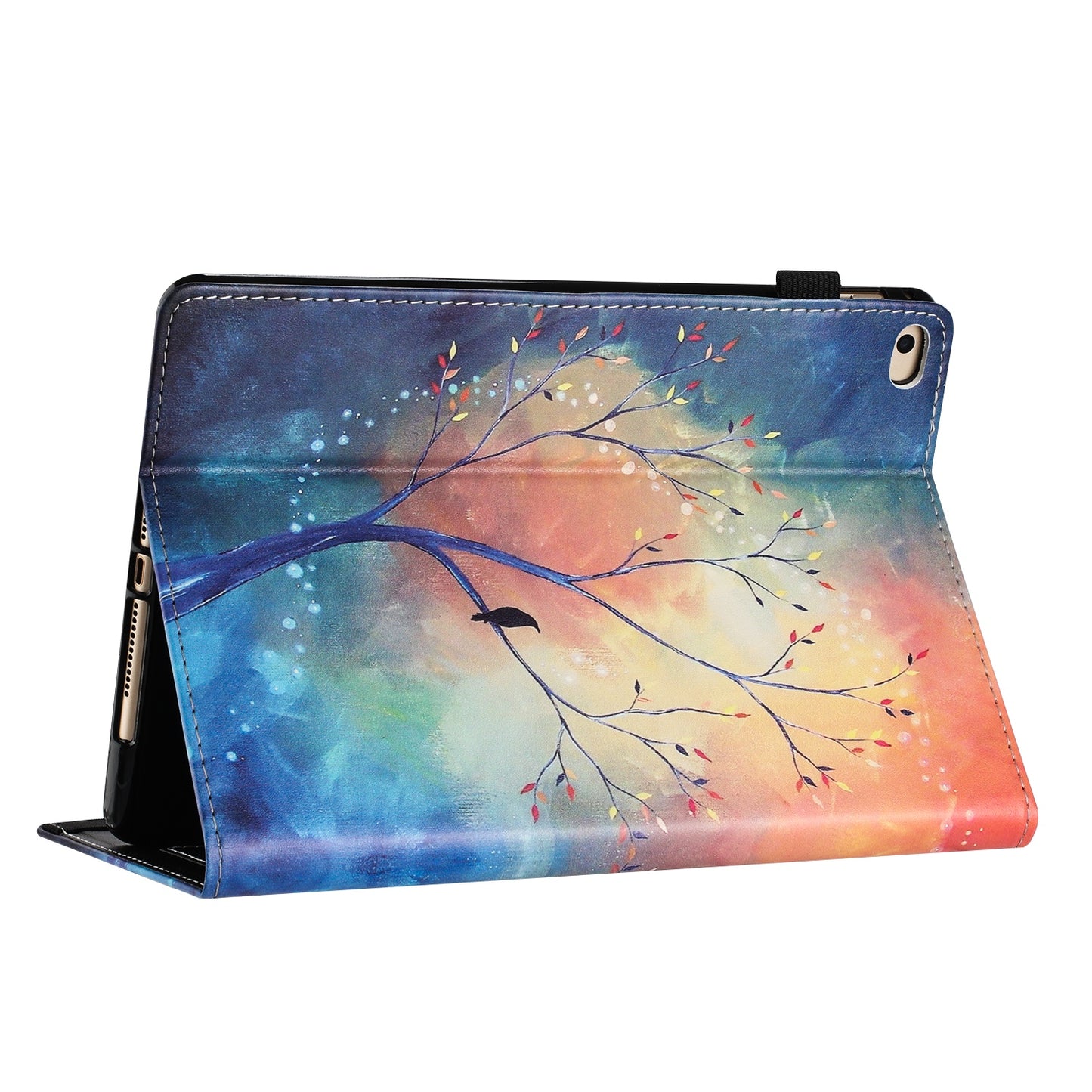 For iPad Air (2013)  /  Air 2  /  9.7-inch (2017)  /  (2018) Anti-Drop PU Leather Tablet Stand Case Pattern Printing Cover Card Holder
