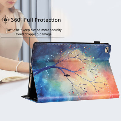 For iPad Air (2013)  /  Air 2  /  9.7-inch (2017)  /  (2018) Anti-Drop PU Leather Tablet Stand Case Pattern Printing Cover Card Holder