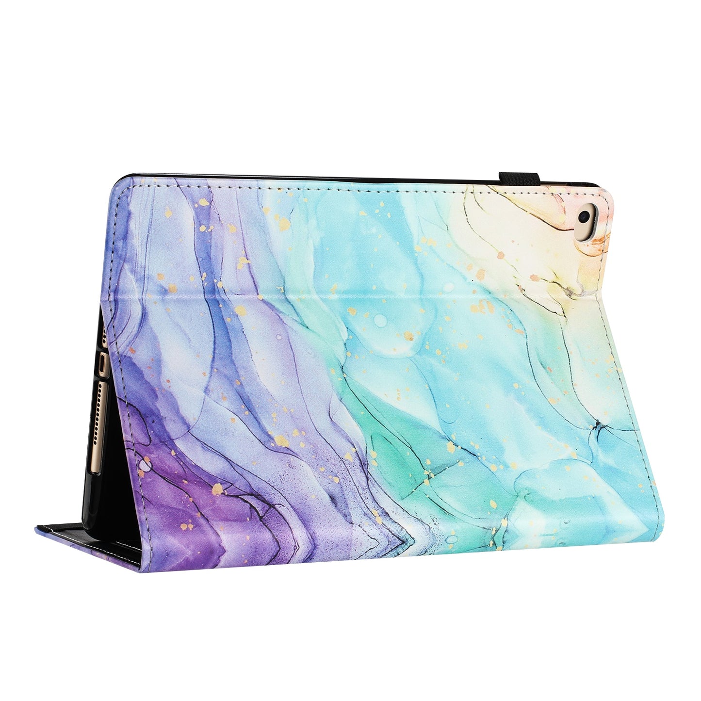 For iPad Air (2013)  /  Air 2  /  9.7-inch (2017)  /  (2018) Anti-Drop PU Leather Tablet Stand Case Pattern Printing Cover Card Holder