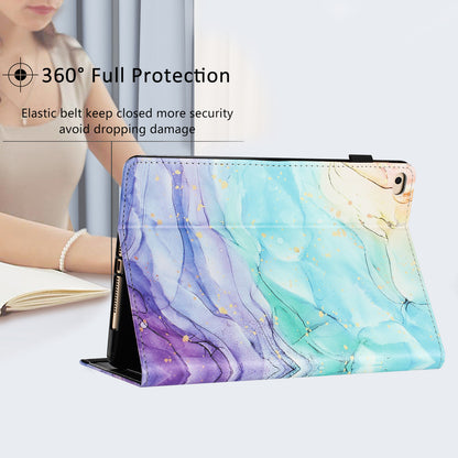 For iPad Air (2013)  /  Air 2  /  9.7-inch (2017)  /  (2018) Anti-Drop PU Leather Tablet Stand Case Pattern Printing Cover Card Holder