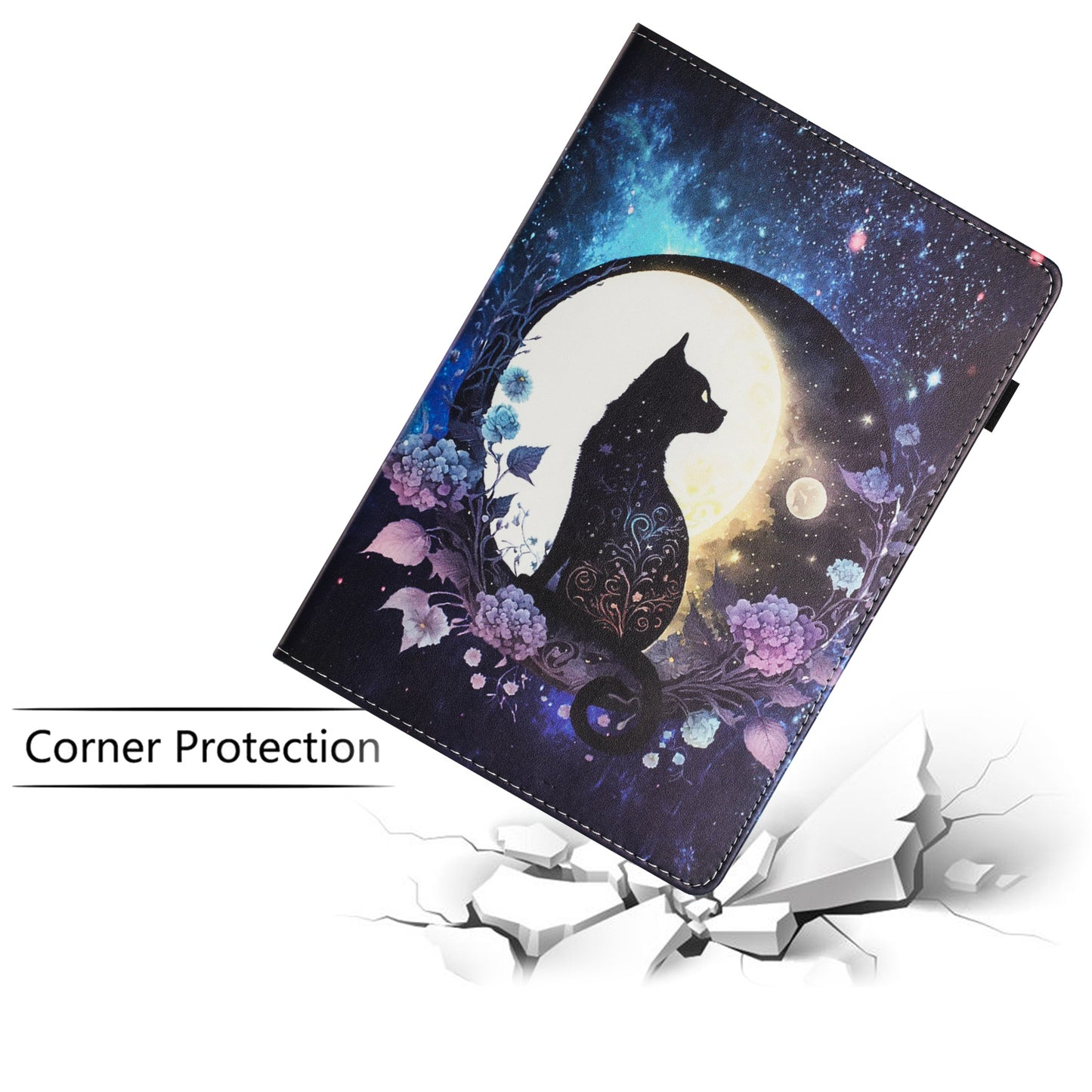 For iPad Air (2013)  /  Air 2  /  9.7-inch (2017)  /  (2018) Anti-Drop PU Leather Tablet Stand Case Pattern Printing Cover Card Holder
