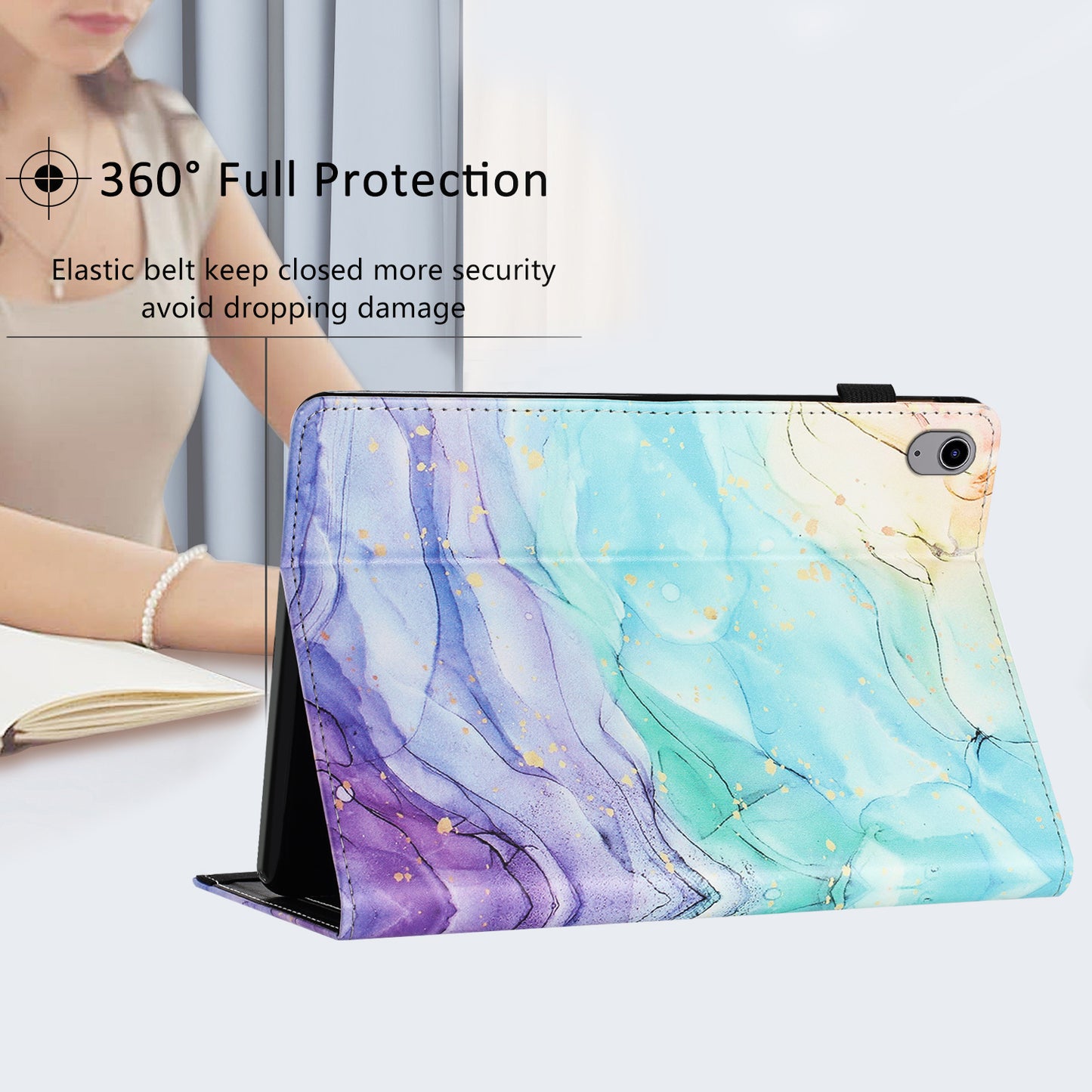 For iPad mini (2021) Drop-Proof PU Leather TPU Tablet Case Stand Pattern Printing Well-Protected Cover