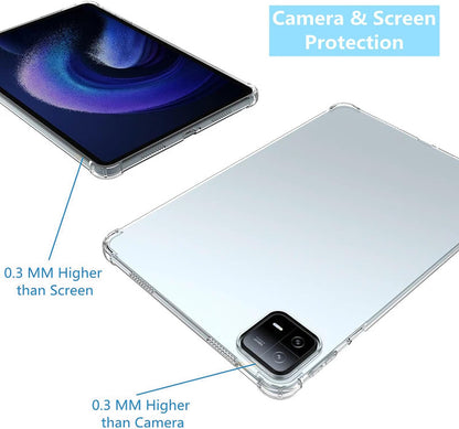 For Xiaomi Pad 6 Pro / Pad 6 Anti-drop Clear TPU Tablet Case + 2.5D Arc Edge Tempered Glass Screen Film
