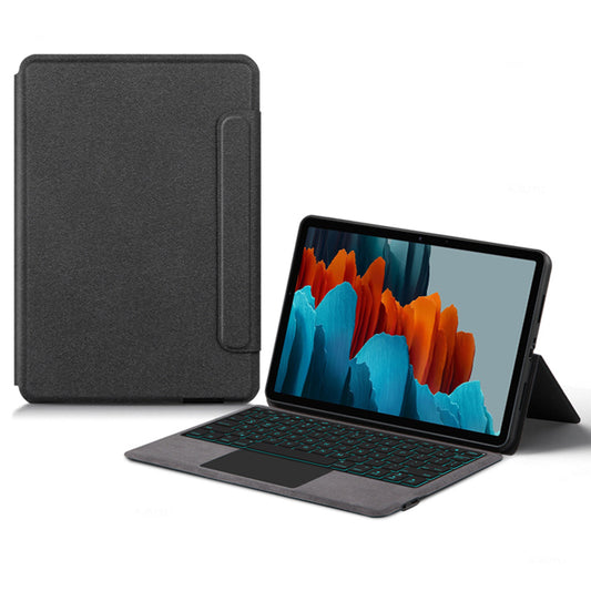For Samsung Galaxy Tab S7 Backlight Bluetooth Keyboard Case with Touchpad Anti-Drop Tablet Leather Cover