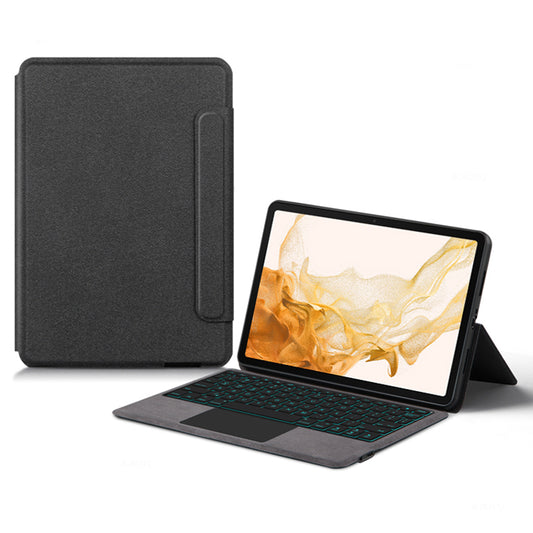 For Samsung Galaxy Tab S8 Touchpad Bluetooth Keyboard Cover with Backlight Shockproof Tablet Leather Case