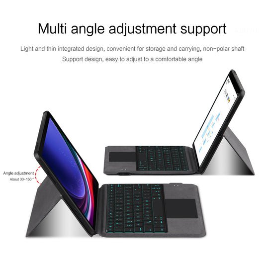 Backlight Bluetooth Keyboard Case with Touchpad for Samsung Galaxy Tab S9 Anti-Scratch Tablet Leather Cover