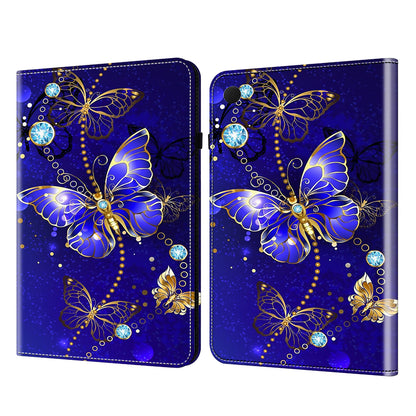 For Samsung Galaxy Tab A9+ Elastic Band Closure Shockproof Case Pattern Printing PU Leather Flip Tablet Cover with Stand