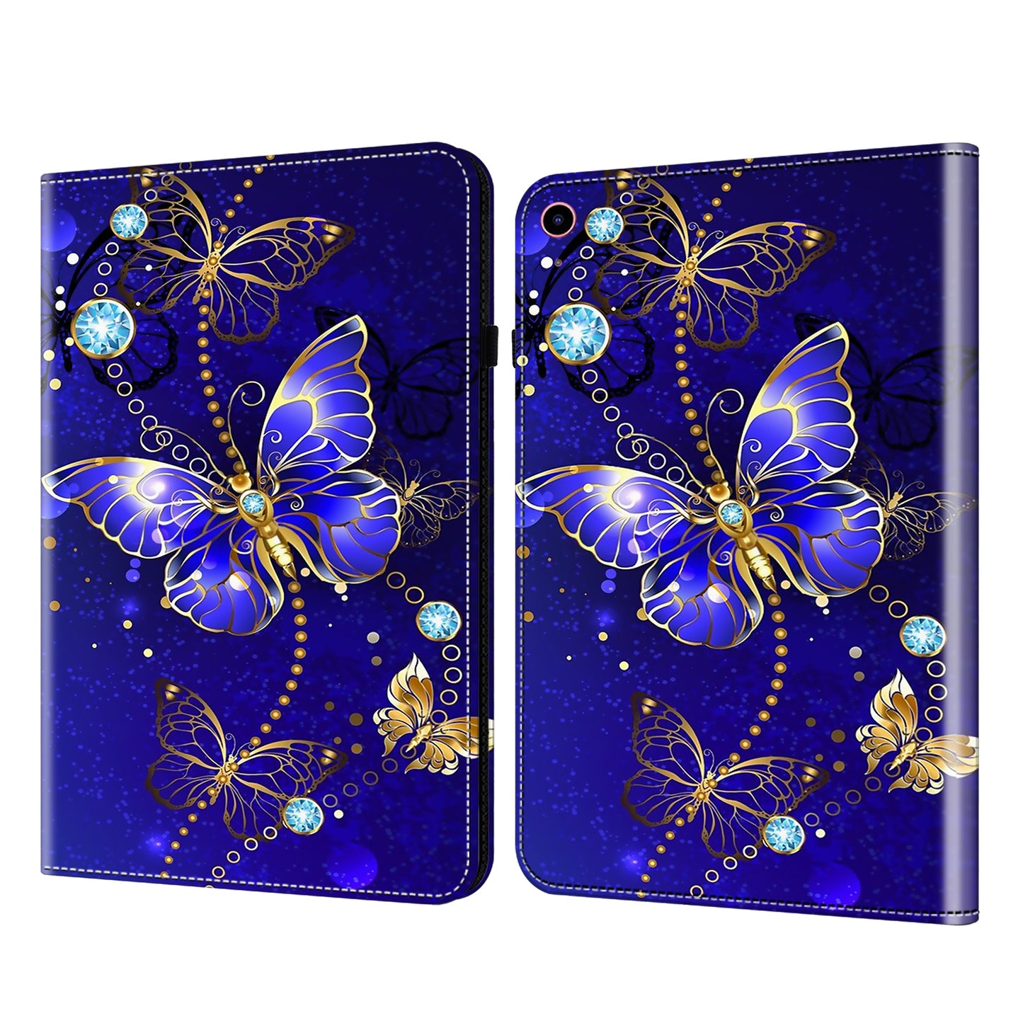 For iPad 10.9 (2022) Pattern Printing PU Leather Flip Cover Anti-Scratch Strap Closure Tablet Case with Stand