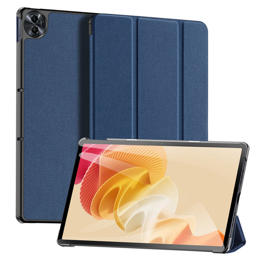 DUX DUCIS Domo Series for Realme Pad 2 PU Leather Tri-fold Stand Cover Auto Wake / Sleep Smart Tablet Case