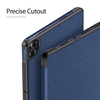 DUX DUCIS Domo Series for Realme Pad 2 PU Leather Tri-fold Stand Cover Auto Wake / Sleep Smart Tablet Case