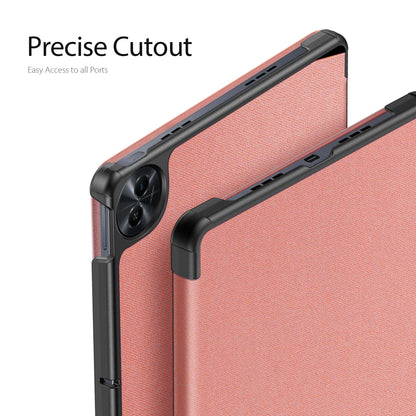 DUX DUCIS Domo Series for Realme Pad 2 PU Leather Tri-fold Stand Cover Auto Wake / Sleep Smart Tablet Case