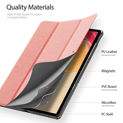 DUX DUCIS Domo Series for Realme Pad 2 PU Leather Tri-fold Stand Cover Auto Wake / Sleep Smart Tablet Case