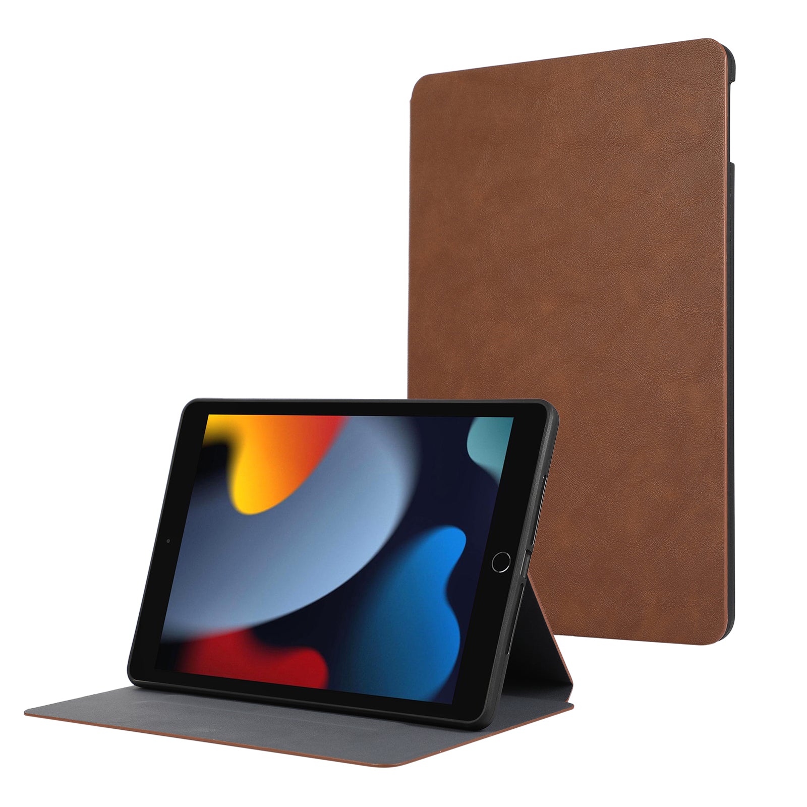 For iPad 10.2 (2021) / (2019) / (2020) PU Leather Flip Cover Anti-Dorp Auto Wake / Sleep Tablet Case with Stand
