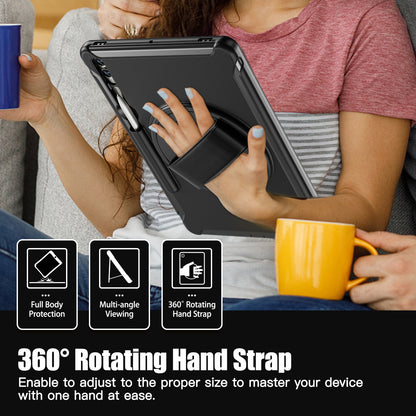 For Samsung Galaxy Tab S9 FE+ / S7+ T970 / Tab S7 FE T730 / Tab S8+ X800 / Tab S9+ X810 Case Pen Holder PC+TPU Tablet Kickstand Cover
