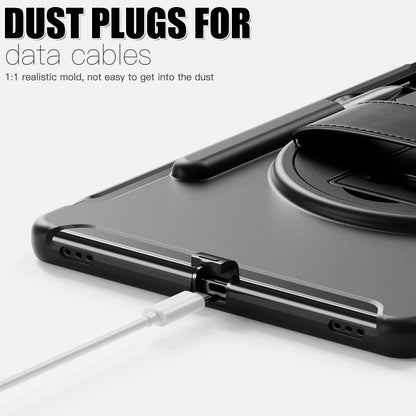 For Samsung Galaxy Tab S9 FE+ / S7+ T970 / Tab S7 FE T730 / Tab S8+ X800 / Tab S9+ X810 Case Pen Holder PC+TPU Tablet Kickstand Cover
