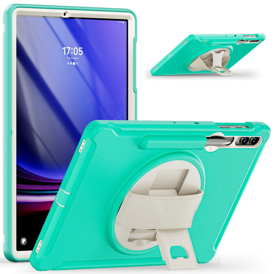 For Samsung Galaxy Tab S9 FE+ / S7+ T970 / Tab S7 FE T730 / Tab S8+ X800 / Tab S9+ X810 Case Pen Holder PC+TPU Tablet Kickstand Cover