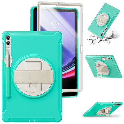 For Samsung Galaxy Tab S9 FE+ / S7+ T970 / Tab S7 FE T730 / Tab S8+ X800 / Tab S9+ X810 Case Pen Holder PC+TPU Tablet Kickstand Cover