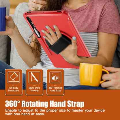 For Samsung Galaxy Tab S9 FE+ / S7+ T970 / Tab S7 FE T730 / Tab S8+ X800 / Tab S9+ X810 Case Pen Holder PC+TPU Tablet Kickstand Cover