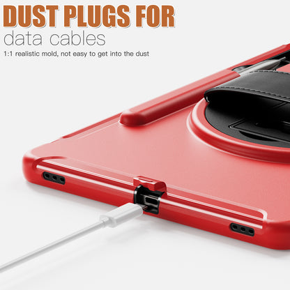 For Samsung Galaxy Tab S9 FE+ / S7+ T970 / Tab S7 FE T730 / Tab S8+ X800 / Tab S9+ X810 Case Pen Holder PC+TPU Tablet Kickstand Cover