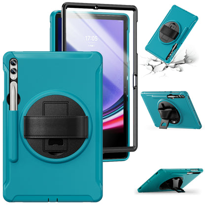 For Samsung Galaxy Tab S9 FE+ / S7+ T970 / Tab S7 FE T730 / Tab S8+ X800 / Tab S9+ X810 Case Pen Holder PC+TPU Tablet Kickstand Cover