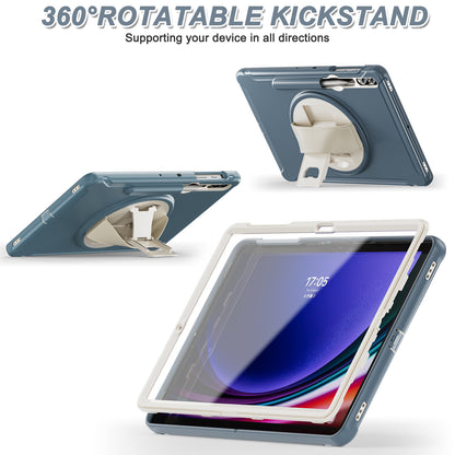 For Samsung Galaxy Tab S9 FE+ / S7+ T970 / Tab S7 FE T730 / Tab S8+ X800 / Tab S9+ X810 Case Pen Holder PC+TPU Tablet Kickstand Cover