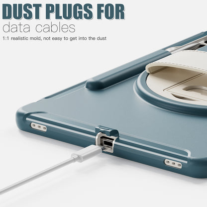 For Samsung Galaxy Tab S9 FE+ / S7+ T970 / Tab S7 FE T730 / Tab S8+ X800 / Tab S9+ X810 Case Pen Holder PC+TPU Tablet Kickstand Cover