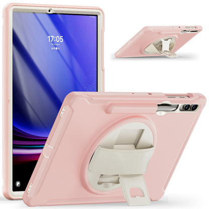 For Samsung Galaxy Tab S9 FE+ / S7+ T970 / Tab S7 FE T730 / Tab S8+ X800 / Tab S9+ X810 Case Pen Holder PC+TPU Tablet Kickstand Cover