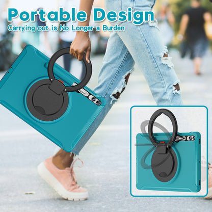 For Samsung Galaxy Tab S9 FE+ / S7+ T970 / Tab S7 FE T730 / Tab S8+ X800 / Tab S9+ X810 Case PC+TPU Rotating Kickstand Tablet Cover with Pen Holder