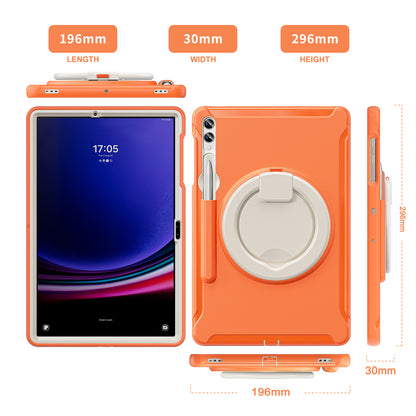 For Samsung Galaxy Tab S9 FE+ / S7+ T970 / Tab S7 FE T730 / Tab S8+ X800 / Tab S9+ X810 Case PC+TPU Rotating Kickstand Tablet Cover with Pen Holder