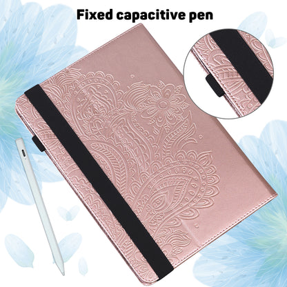 For Samsung Galaxy Tab A9 Case Flower Imprint Tablet Stand Cover
