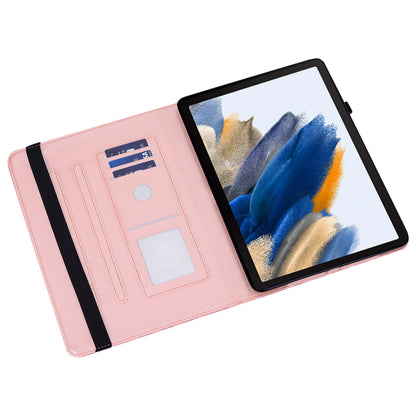 For Samsung Galaxy Tab A9+ Cover Imprinted Stand PU Leather Card Holder Tablet Case