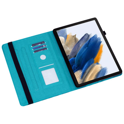 For Samsung Galaxy Tab A9+ Cover Imprinted Stand PU Leather Card Holder Tablet Case