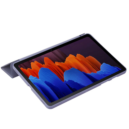 For Samsung Galaxy Tab S9+ Case Anti-scratch PU Leather + Silicone Tri-fold Stand Tablet Cover